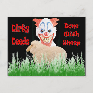Dirty Deeds Done with Sheep Postcard