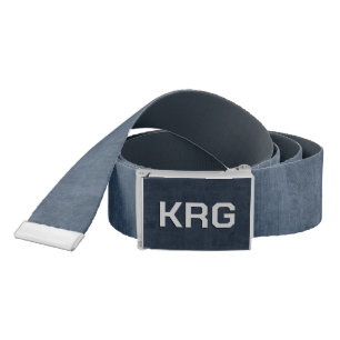 Dirty Denim Grunge Look with Initials for Guys Belt