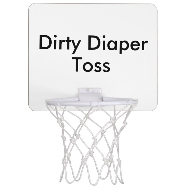 Dirty Diaper Toss Baby Shower Game Mini Basketball Hoop (Front)