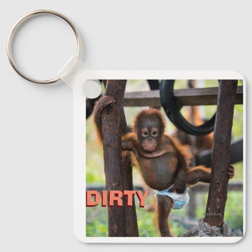 Dirty Diapers or Clean Baby Keychain