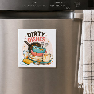 Dirty Dishes Dishwasher  Magnet