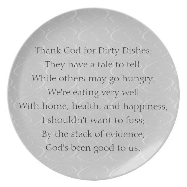 Dirty Dishes Poem Plate (Front)