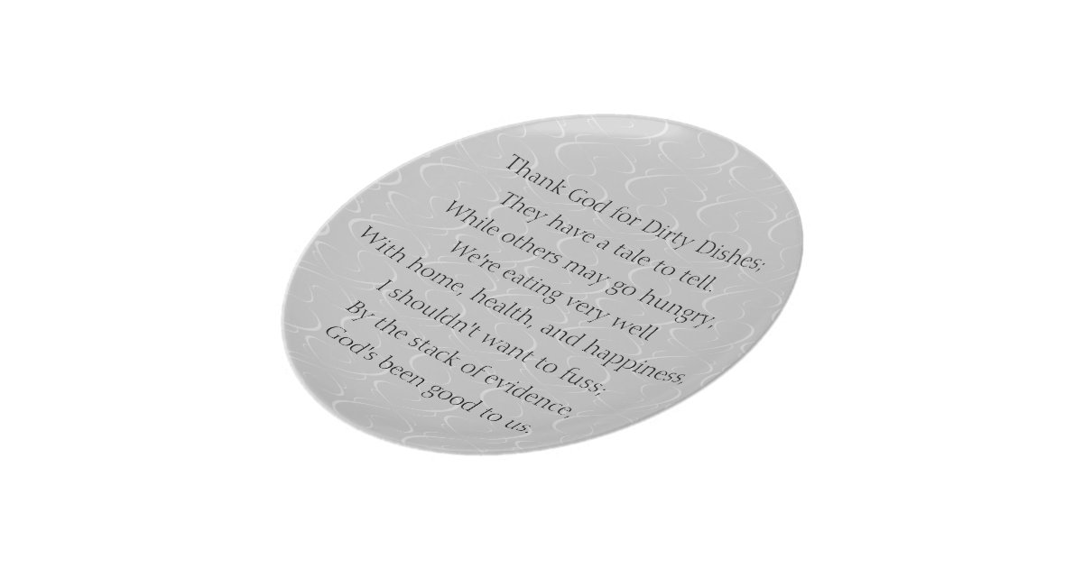 Dirty Dishes Poem Plate | Zazzle