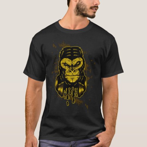 Dirty DJ Gorilla with Headphones Monkey Ape Gift T_Shirt