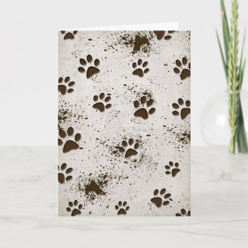 Dirty Dog Pawprint Birthday Card