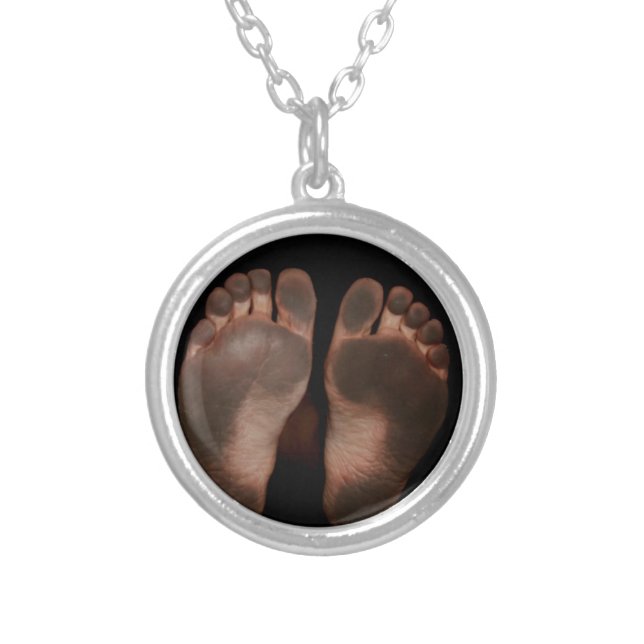 DIRTY FEET SILVER PLATED NECKLACE (Front)