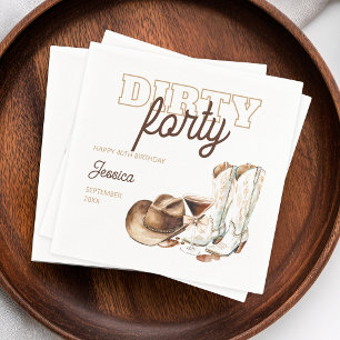 Dirty Forty Rodeo Western 40th Birthday Party Napkins