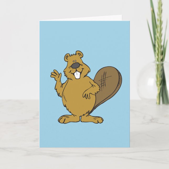 DIRTY FUNNY BEAVER BIRTHDAY CARD (Front)