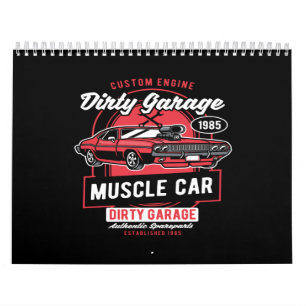 dirty garage muscle car calendar