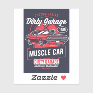 Dirty Garage Muscle Car Club Sticker