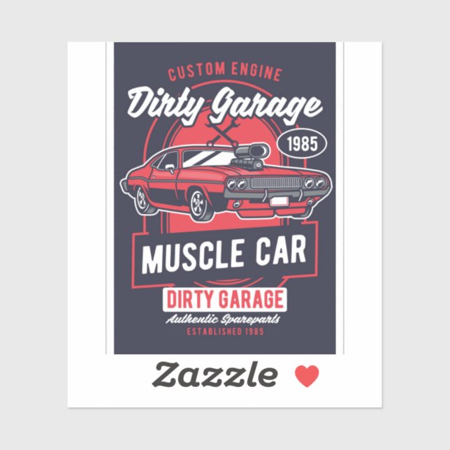 Dirty Garage Muscle Car Club Sticker (Sheet)