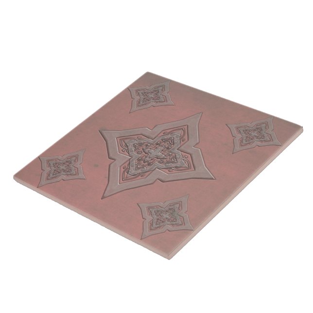 Dirty Grunge Distressed Effect Ceramic Tile Trivet (Side)