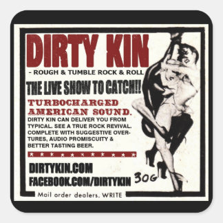 Dirty Kin Retro Square Sticker