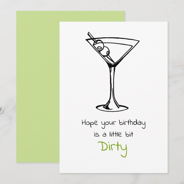 Dirty Martini 30 Birthday  Card (Front/Back)