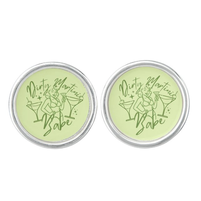 Dirty Martini Babe Cufflinks (Front)