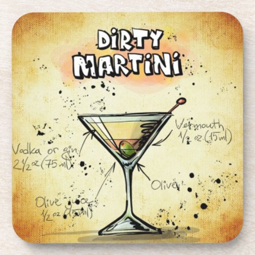 Dirty Martini Bartender Drink Recipe Drink Coaster