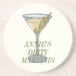 Dirty Martini Coaster<br><div class="desc">Add a touch of sophistication to your cocktail hour with our Watercolor Dirty Martini Coasters, featuring a stunning hand-painted depiction of this classic cocktail. Each coaster is adorned with a beautifully rendered watercolor illustration, capturing the elegance and allure of the dirty martini. The subtle hues and delicate brushstrokes of the...</div>