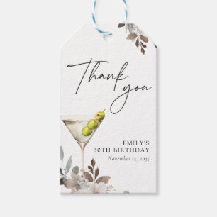 Dirty Martini Cocktail Birthday Party Gift Tags