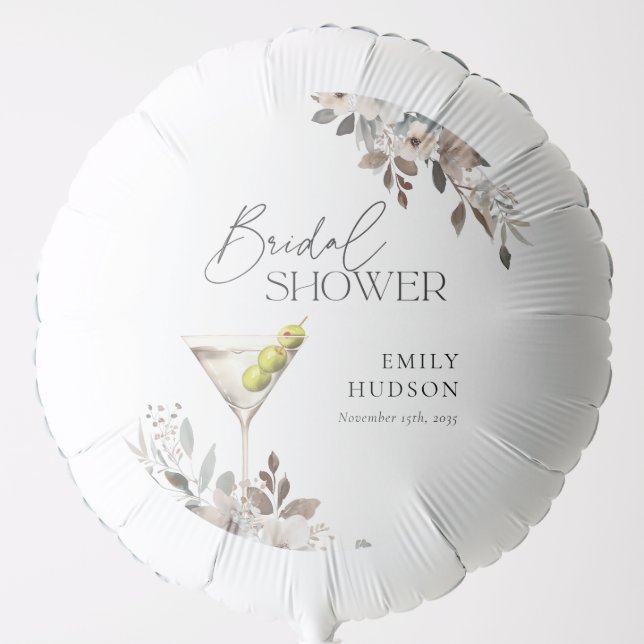 Dirty Martini Cocktail Bridal Shower Balloon (Front)