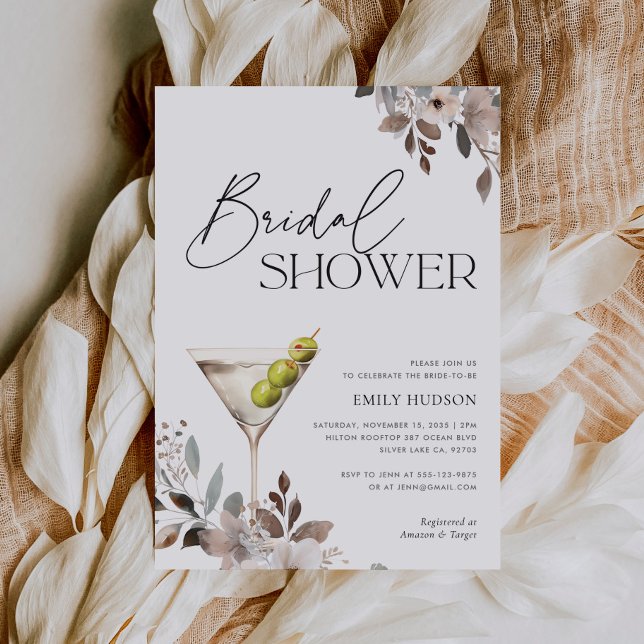 Dirty Martini Cocktail Bridal Shower Invitation (Creator Uploaded)