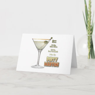 Dirty Martini Cocktail Recipe Art Greeting Card