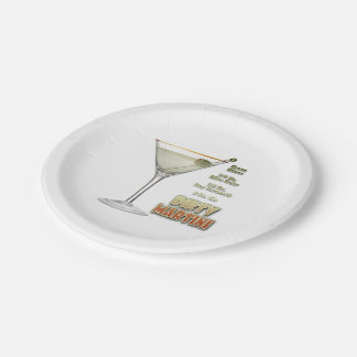 Dirty Martini Cocktail Recipe Art Paper Plates