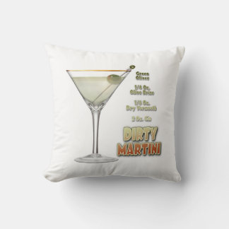 Dirty Martini Cocktail Recipe Art Throw Pillow