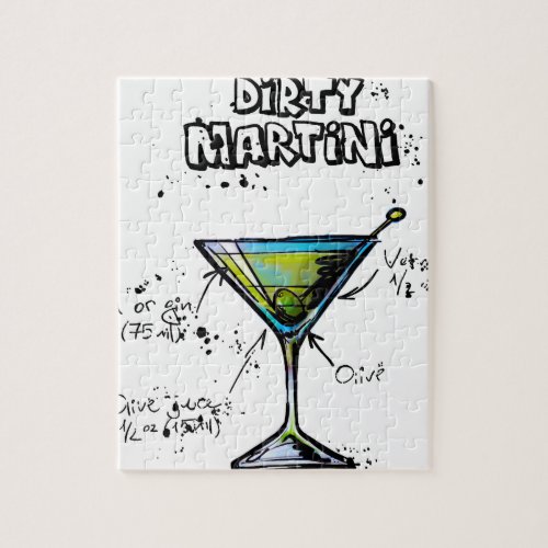 Dirty Martini Cocktail Recipe Jigsaw Puzzle
