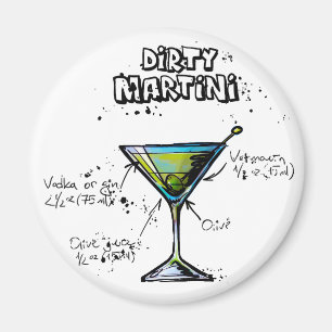 Dirty Martini Cocktail Recipe Magnet