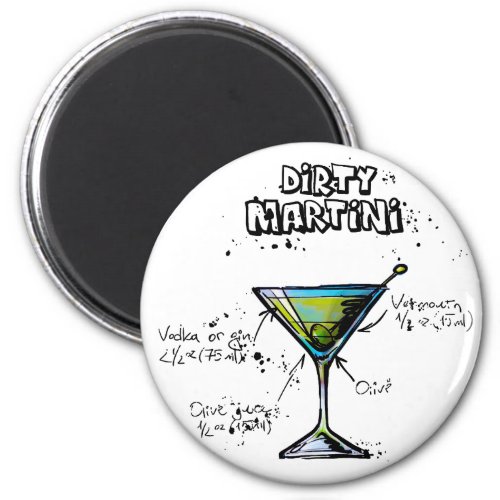 Dirty Martini Cocktail Recipe Magnet
