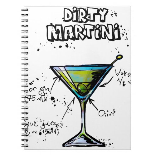 Dirty Martini Cocktail Recipe Notebook