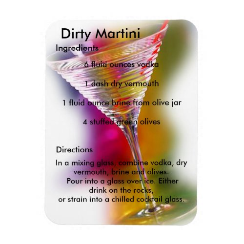 Dirty Martini Drink Recipe Magnet