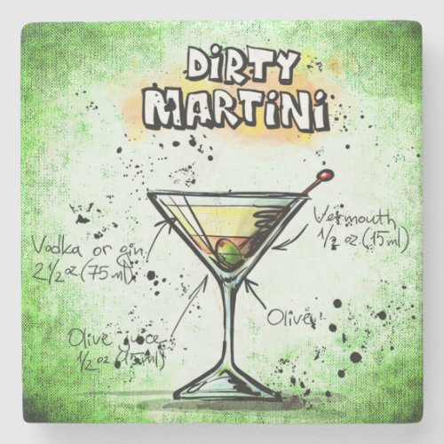 Dirty Martini Drink Recipe Stone Coaster