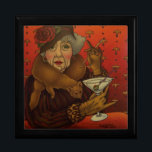 Dirty Martini Gift Box<br><div class="desc">We "boomers" are aging (old), but it doesn't mean we can't have our own icons of style or lose our sense of humor. This "lounge lady" is dressed in vintage leopard, fox stole and rose adorned hat, sipping a Dirty Martini cocktail in the Red Room, telling bawdy stories of "back...</div>