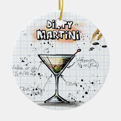 Dirty Martini Ornament Round
