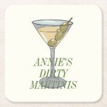 Dirty Martini Paper Coaster<br><div class="desc">Add a touch of sophistication to your cocktail hour with our Watercolor Dirty Martini Coasters, featuring a stunning hand-painted depiction of this classic cocktail. Each coaster is adorned with a beautifully rendered watercolor illustration, capturing the elegance and allure of the dirty martini. The subtle hues and delicate brushstrokes of the...</div>