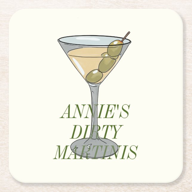 Dirty Martini Paper Coaster  (Front)