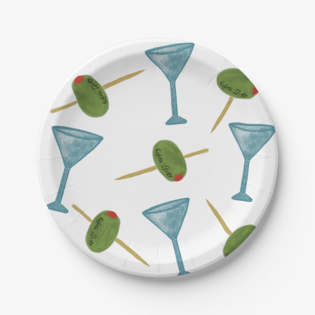 Dirty Martini Party Plates (Front)