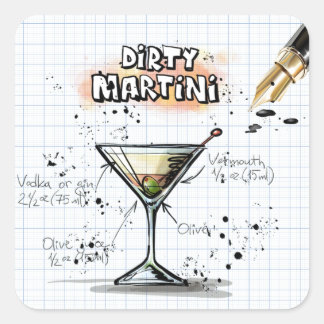 Dirty Martini Square Sticker