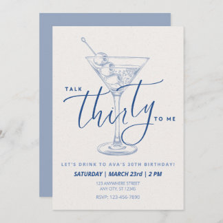 Dirty Martini "Talk Thirty to Me" Adult Birthday Invitation
