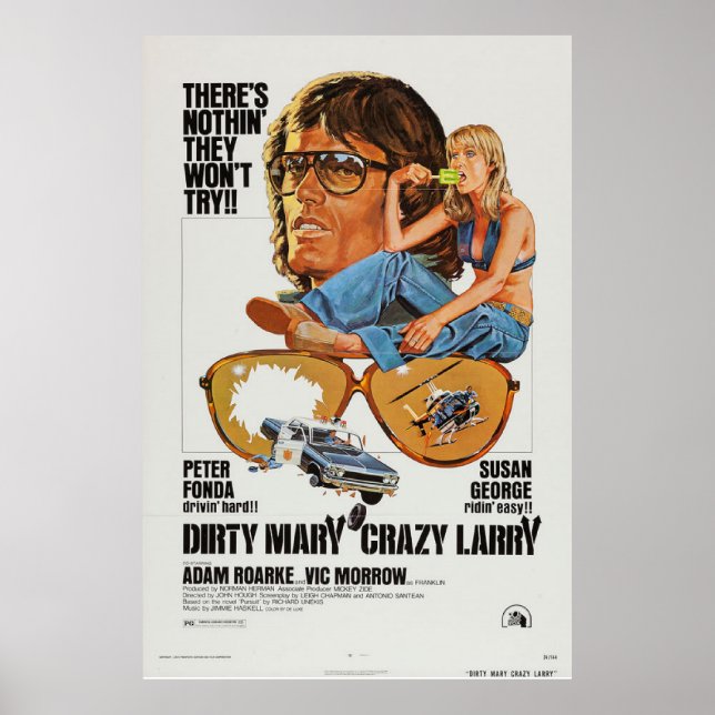 Dirty Mary Crazy Larry movie poster vintage retro (Front)