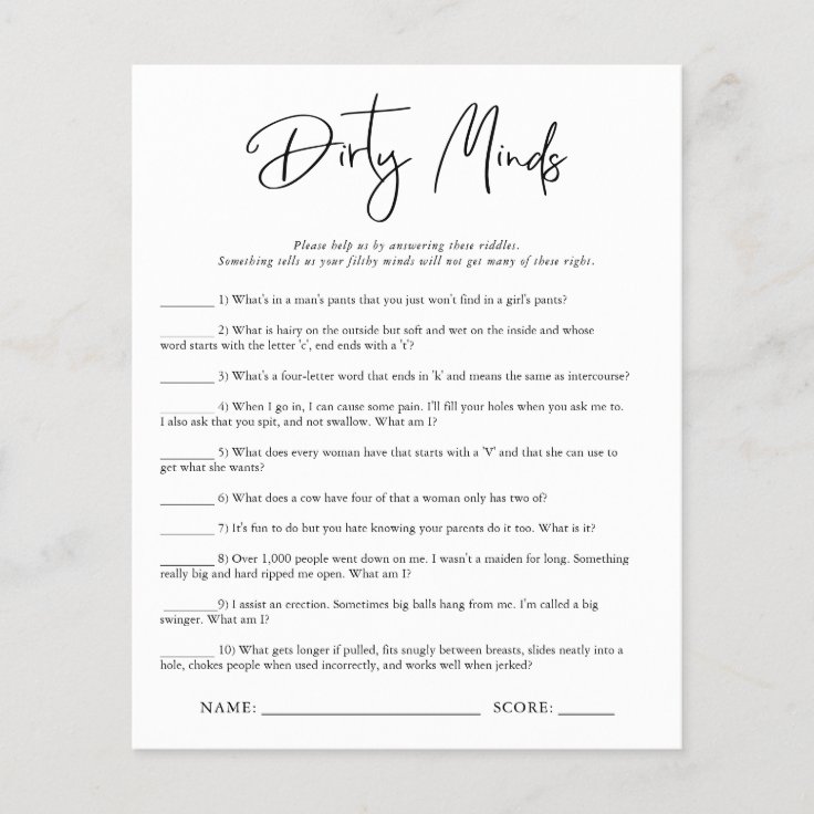 dirty-minds-bridal-shower-game-zazzle