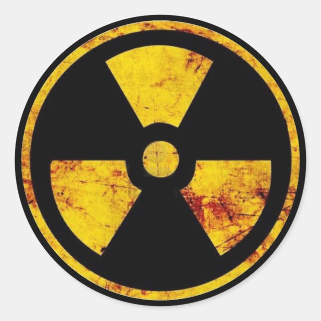 Dirty Nuclear Warning Sign Sticker (Front)