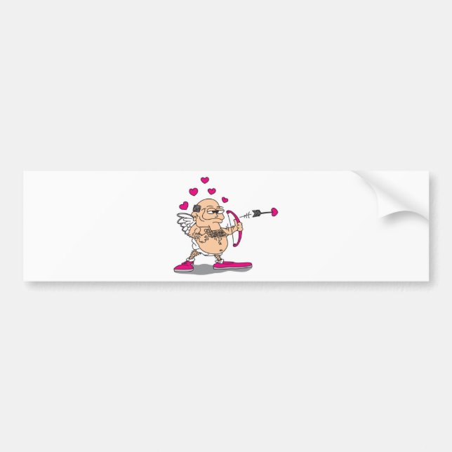 dirty old man cupid bumper sticker (Front)
