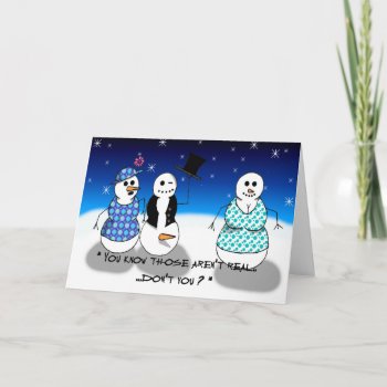 Dirty Old Snowman Holiday Card by cimmerrian at Zazzle