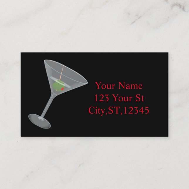 Dirty Olive Martini Thunder_Cove Business Card (Front)