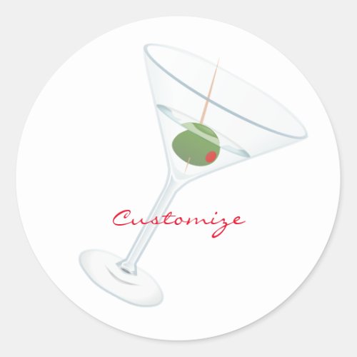 Dirty Olive Martini Thunder_Cove Classic Round Sticker