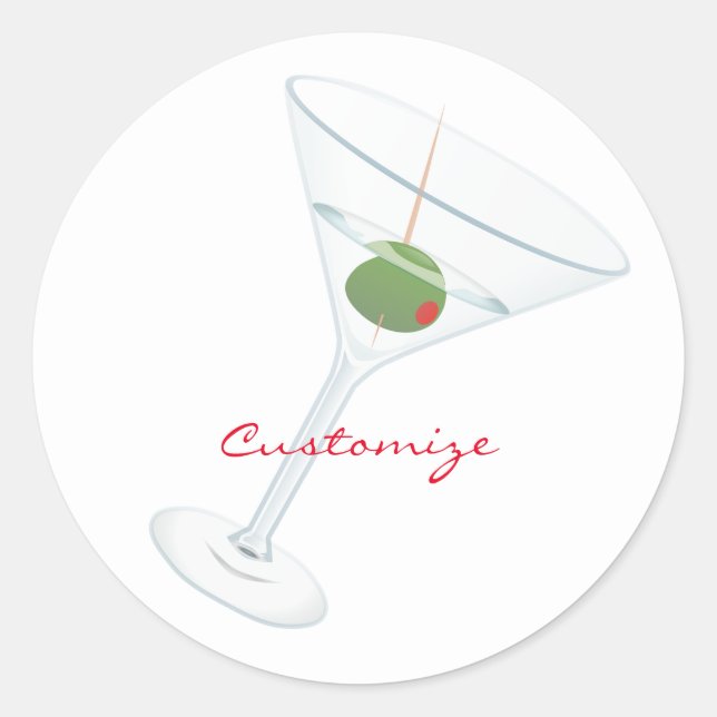 Dirty Olive Martini Thunder_Cove Classic Round Sticker (Front)