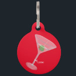 Dirty Olive Martini Thunder_Cove Pet ID Tag<br><div class="desc">olive martini in the classic glass to customize</div>