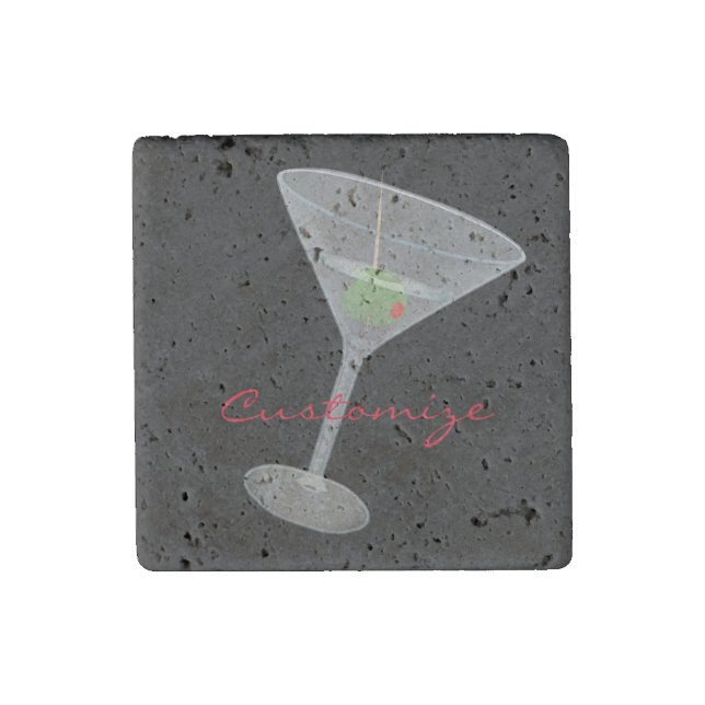 Dirty Olive Martini Thunder_Cove Stone Magnet (Front)